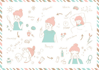女性　美容生活習慣　素材集