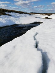 snow on the river