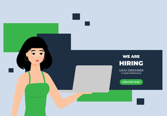 Business hiring and recruiting concept. Flat vector illustration.