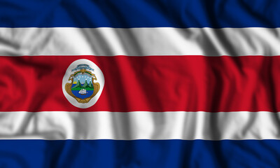 Costa Rica flag realistic waving