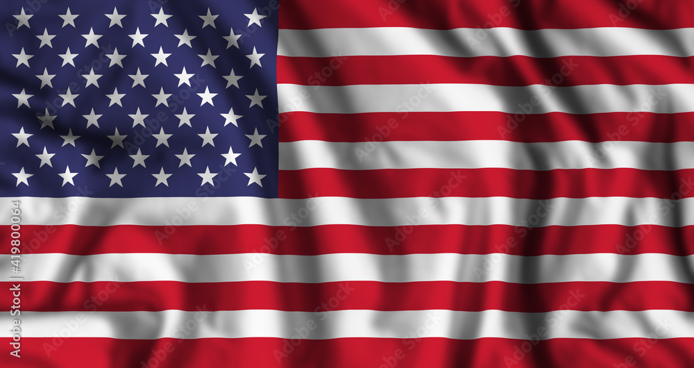 Poster USA flag realistic waving