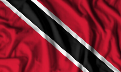 Trinidad and Tobago flag realistic waving
