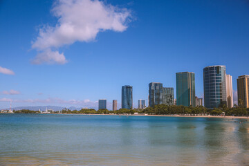 Fototapeta premium Coastal City of Honolulu, Oahu Hawaii | Forest Nature Landscape Travel 