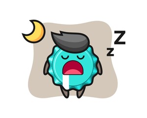 bottle cap character illustration sleeping at night