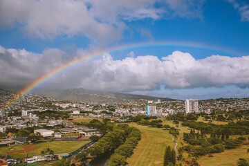 Rainbow in the sky, Honolulu, Oahu, Hawaii | Nature Landscape Travel