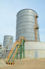 Large industrial tanks or spherical tanks for petrochemical plant, oil and gas fuel or water in refinery or power plant for industrial plant.