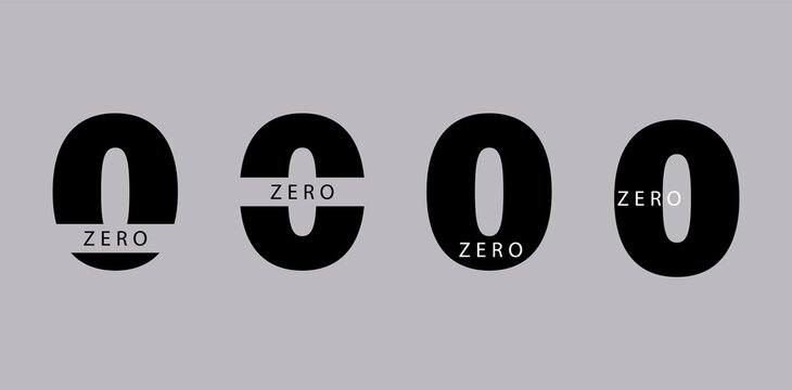 Black zero with inserts clipart. Arithmetic symbol of trade white maximum marketing discount.