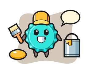 Fototapeta premium Character Illustration of bottle cap as a painter
