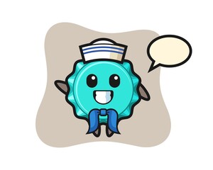 Character mascot of bottle cap as a sailor man