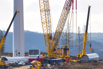 Fototapeta na wymiar a modern wind turbine construction site