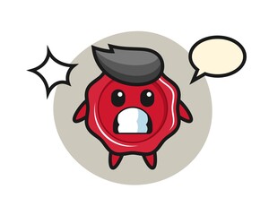 Sealing wax character cartoon with shocked gesture