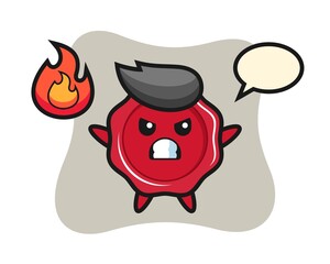 Sealing wax character cartoon with angry gesture