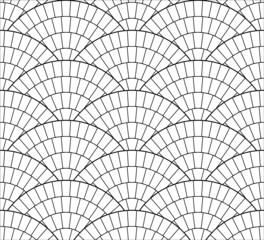 Cobble stone circle pavement. Geometric outdoor paving stone tiles. Architectural vector texture background.	