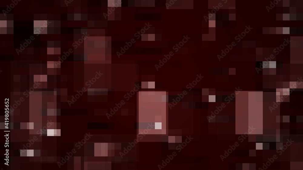 Poster abstract graphic background of blurred red blocks in many different sizes on black background - 3d i