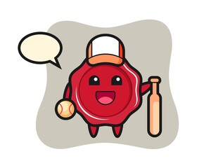 Cartoon character of sealing wax as a baseball player