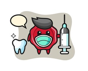 Mascot character of sealing wax as a dentist