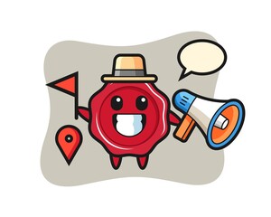 Character cartoon of sealing wax as a tour guide