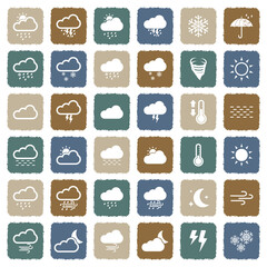 Fototapeta premium Weather Icons. Grunge Color Flat Design. Vector Illustration.
