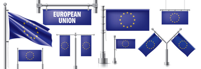 European union flag, vector illustration on a white background