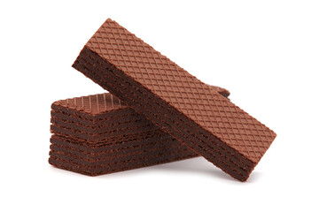 Cocoa wafers with chocolate filling isolated on white

