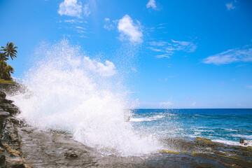 Big waves at China Walls, Koko Kai Beach Mini Park , Honolulu, Oahu, Hawaii | Sea Nature Landscape Travel	