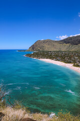 Obraz premium Beach, Mauna Lahilahi, Makaha, West coast of Oahu island, Hawaii 