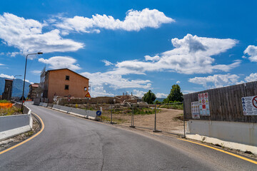 The center of Amatrice at July 2020 after the earthquake of central Italy 2016