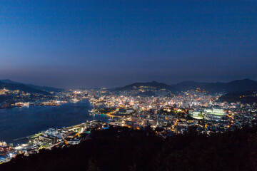 鍋冠山公園展望台からの長崎市街地夜景