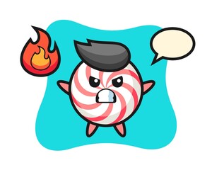 Candy character cartoon with angry gesture