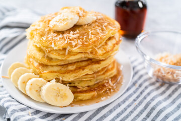 Coconut banana pancakes