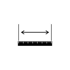The measuring height and length icon isolated.