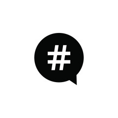 Hashtag in circle icon isolated
