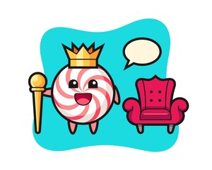 Mascot cartoon of candy as a king