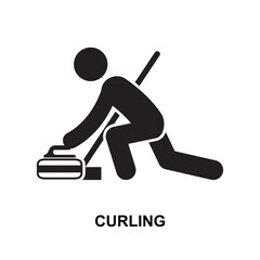 curling game icon vector flat design vector illustration.