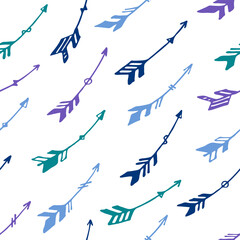 Hipster boho arrows graphic seamless pattern. Ethnic scandinavian design. Indigenous indian motive.