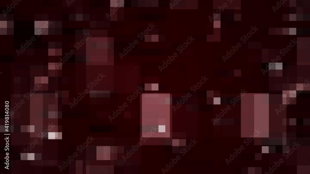 Poster abstract background animation in 4k - random changing blurred red blocks on black background - endle