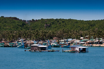 Fototapeta na wymiar Floating house on the island of Phu Quoc, Vietnam, Asia