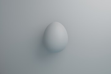 Grey egg on a grey background. Concept holiday illustration in trendy colors