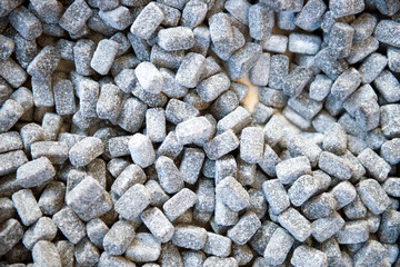 Top view of colorful candies, full frame shoot