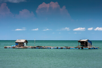 Floating house on the island of Phu Quoc, Vietnam, Asia