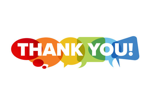 Thank you lettering template made from speech bubble