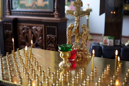 candle table in the church