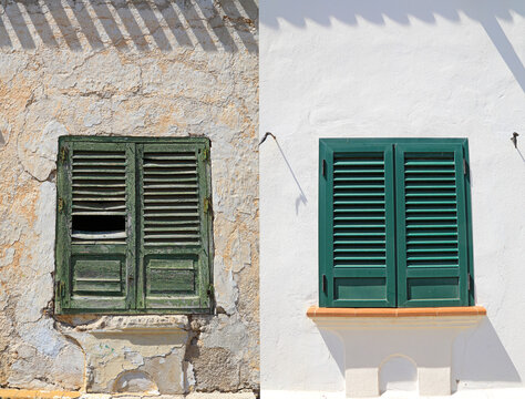 antes y despues ventana vieja ventana nueva arreglo de fachadas almer&iacute;a 4M0A2318-as21