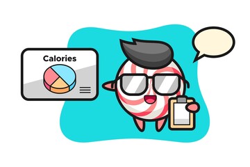 Illustration of candy mascot as a dietitian