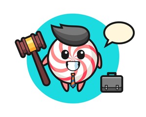 Obraz premium Illustration of candy mascot as a lawyer