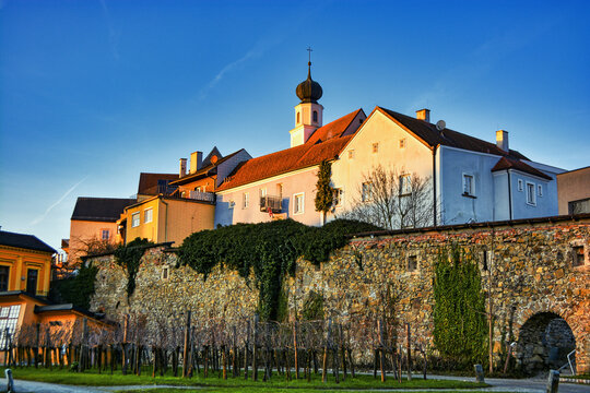 historic city wall in an Austrian town called Schaerding
