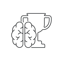 Education linear icon. Brain with computer processor. Thin line customizable illustration. Contour symbol. Vector isolated outline drawing. Editable stroke