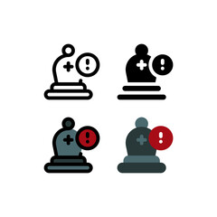 Bishop Attention in Chess Game and Strategy Outline Icon, Logo, and illustration