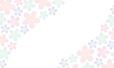 流れる桜いっぱいの桜イラスト