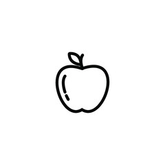 Apple icon isolated in line art style